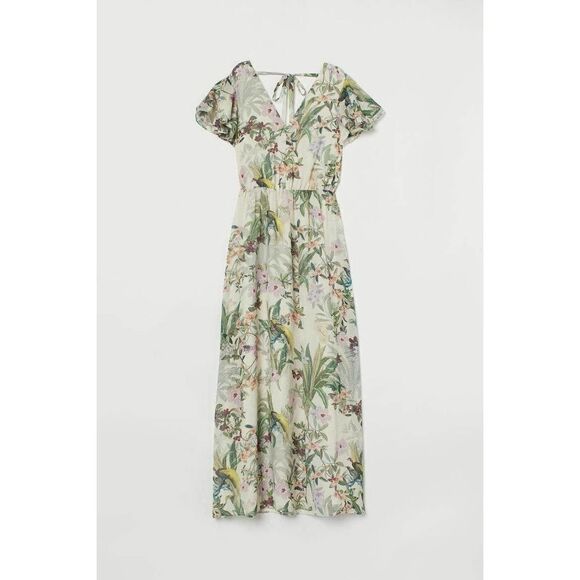 Chiffon Floral Beautiful Flowy Dress H&M Maxi New - Picture 5 of 5
